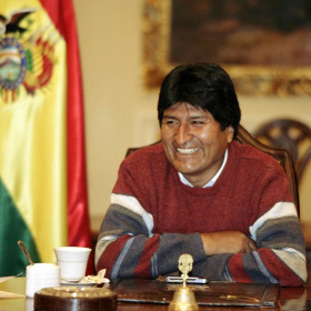 Evo Morales; clic para aumentar