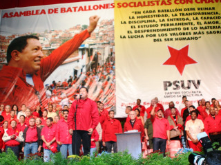 Chávez en la asamblea del PSUV; clic para aumentar